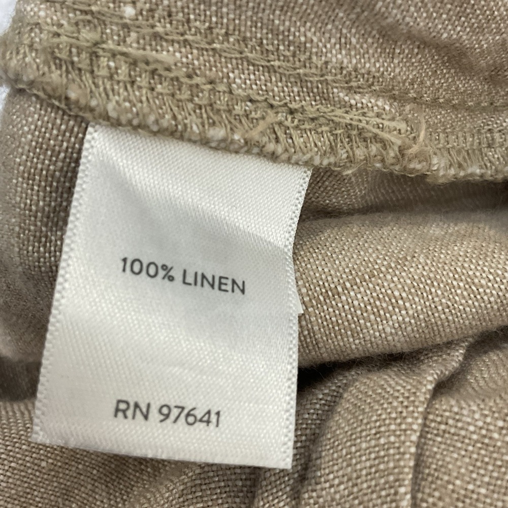 J Jill Love Linen Pants Medium P Wide Leg Light Gray 100% Linen Resort Coastal - Picture 12 of 14